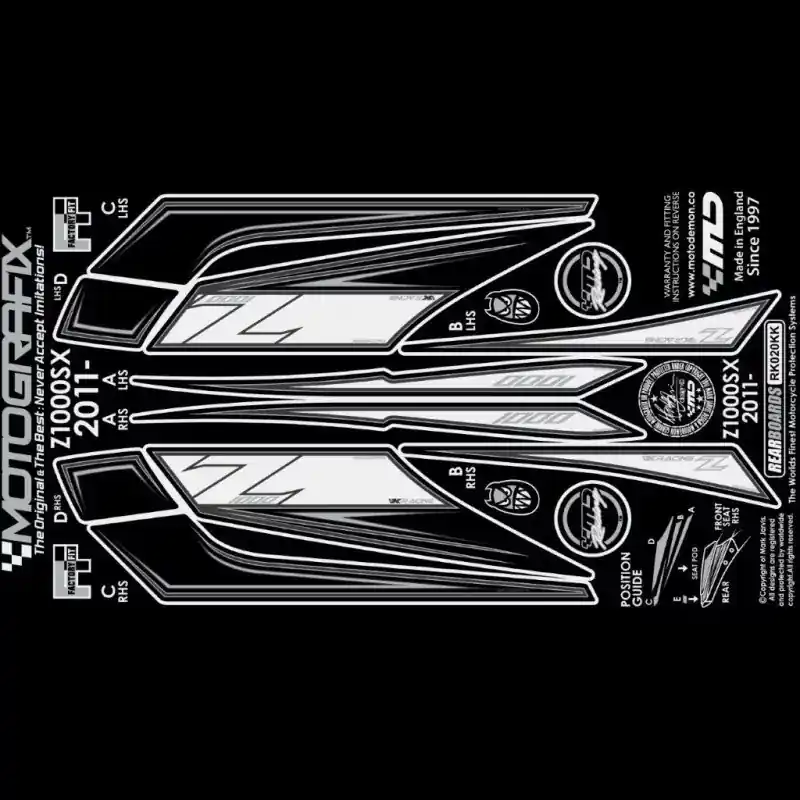 Motografix Steinschlagschutz hinten passend für Kawasaki Z 1000 SX 2011-2016 Top-Seller