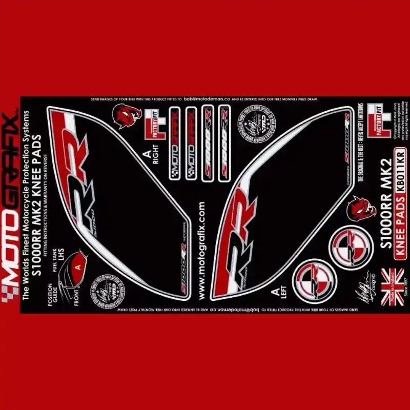 Motografix Tankschutz Knie Pads passend für BMW S 1000 RR 2015-2016 Sonderangebot