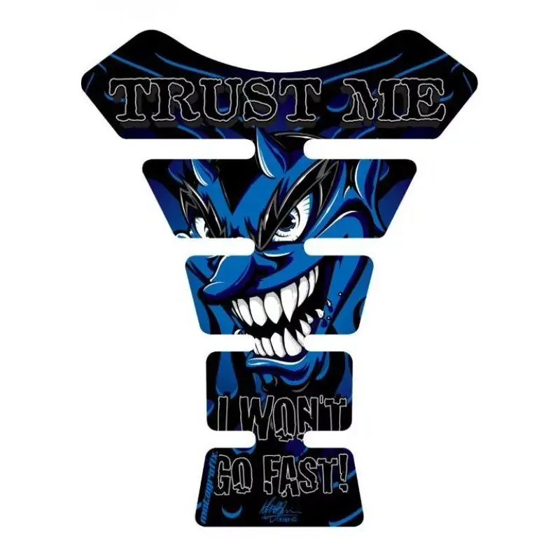Motografix Trust Me I Wont Go Fast Devil Blue 3D Gel Tank Pad Protector Geprüft