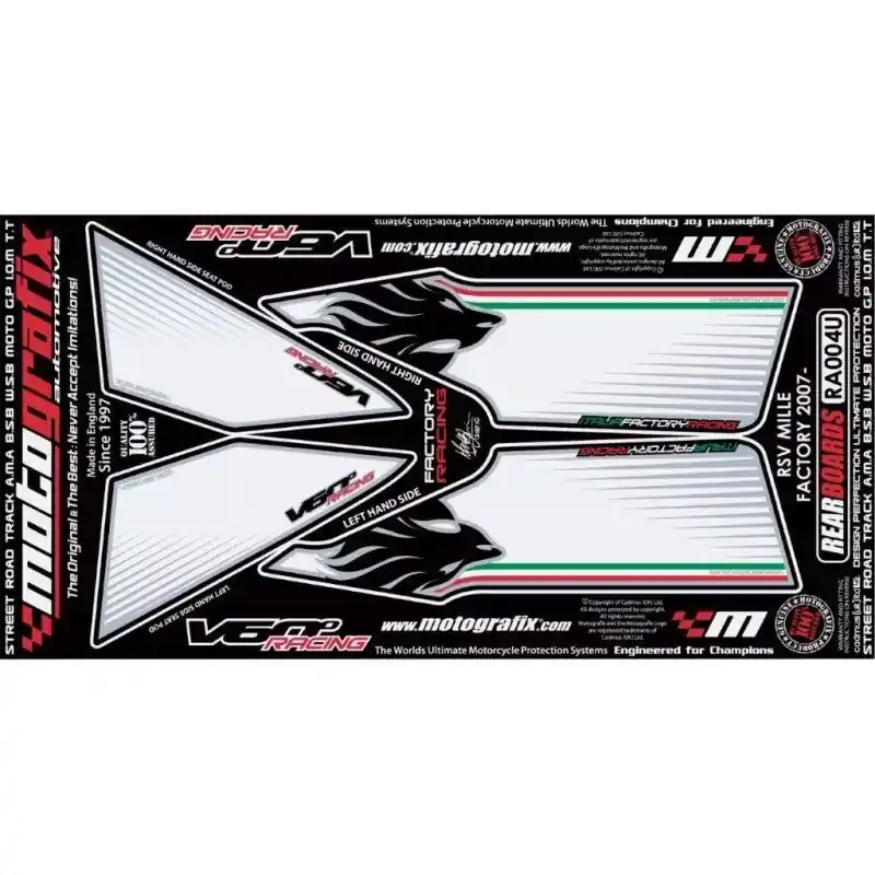 Motografix Steinschlagschutz hinten passend für Aprilia RSV 1000 R / Factory 2007-2008 Preisreduziert