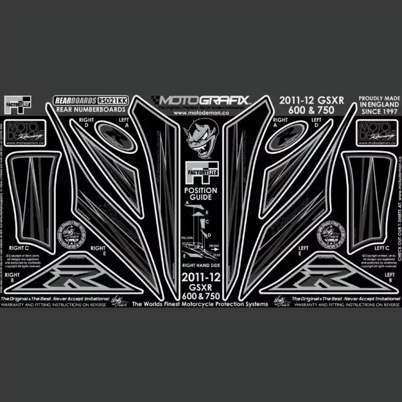 Zertifiziert Motografix Steinschlagschutz hinten passend für Suzuki GSX-R 600 / 750 2011-