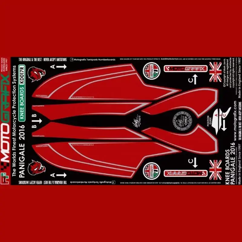 Motografix Tankschutz Knie Pads passend für Ducati 959 / 1299 Panigale Schneller Versand