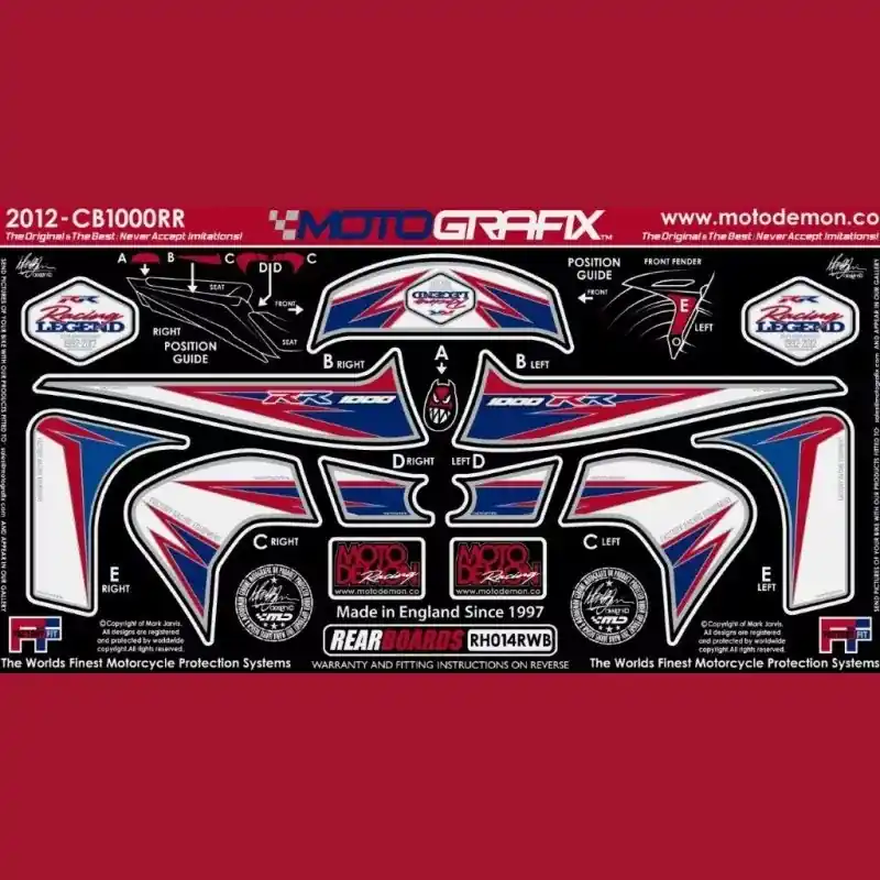 Versand Am Gleichen Tag Motografix Steinschlagschutz hinten passend für Honda CBR 1000 RR 2012-2016