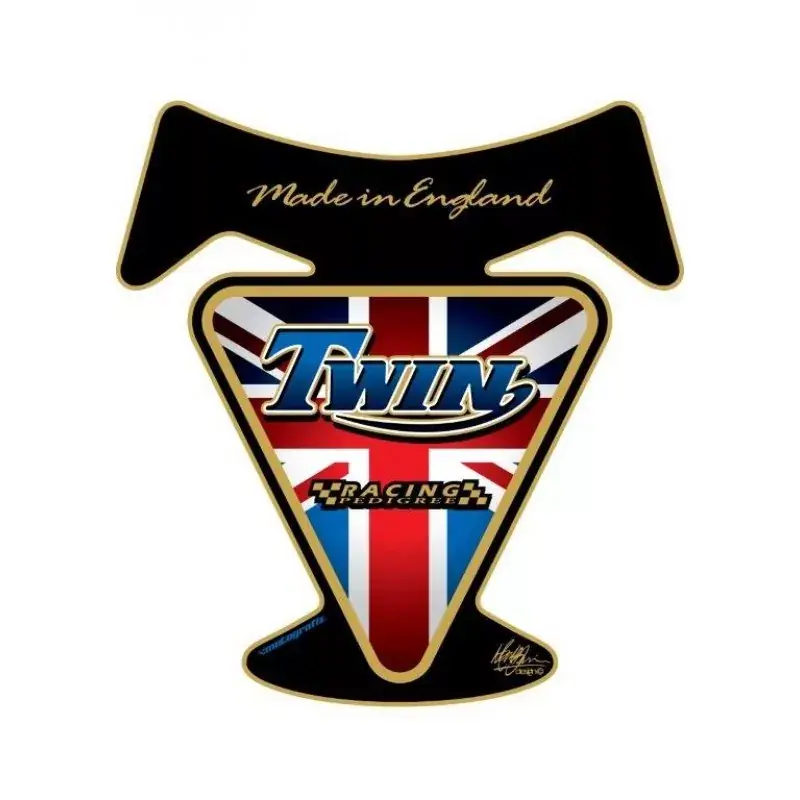 Motografix 3D Gel Tank Pad passend für Triumph Twin Black / Gold TT002J Neue Ware