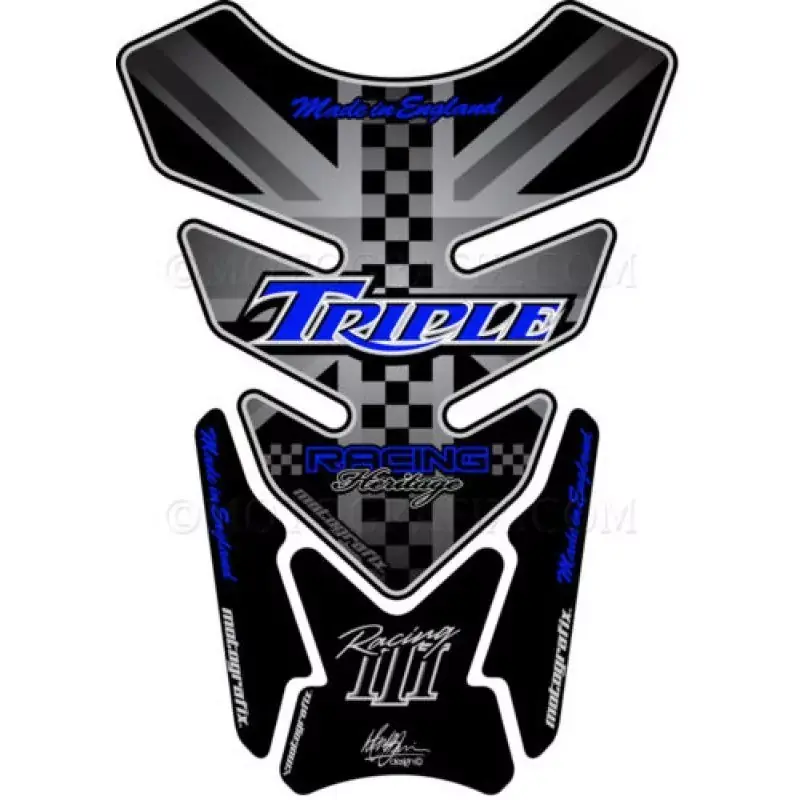 Abverkauf Motografix 3D Gel Tank Pad Protector TT013KB passend für Triumph Triple Racing