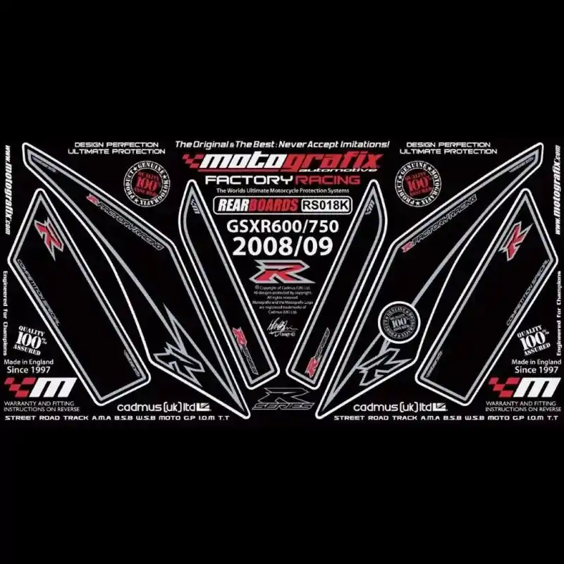 Motografix Steinschlagschutz hinten passend für Suzuki GSX-R 600 / 750 2008-2010 Sichere Zahlung