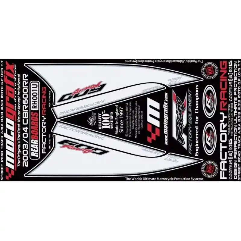 Motografix Steinschlagschutz hinten passend für Honda CBR 600 RR 2003-2004 Finale Aktion