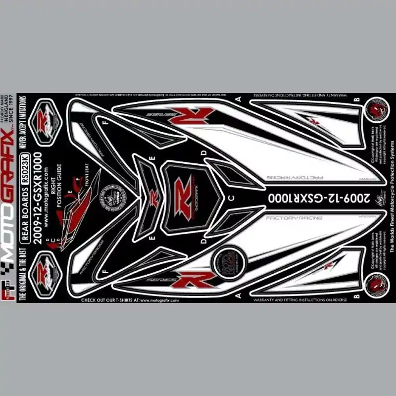 Motografix Steinschlagschutz hinten passend für Suzuki GSX-R 1000 2009 Versand Am Gleichen Tag