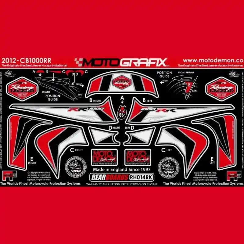 Motografix Steinschlagschutz hinten passend für Honda CBR 1000 RR 2012-2016 Sonderaktion