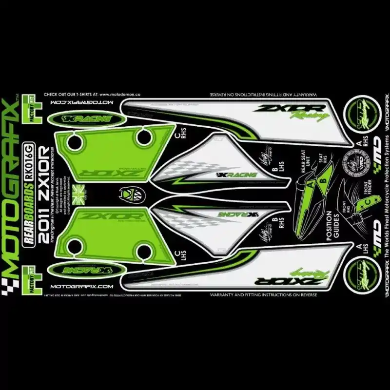 Motografix Steinschlagschutz hinten passend für Kawasaki ZX-10 R 2011–2015 Kostenloser Rückversand