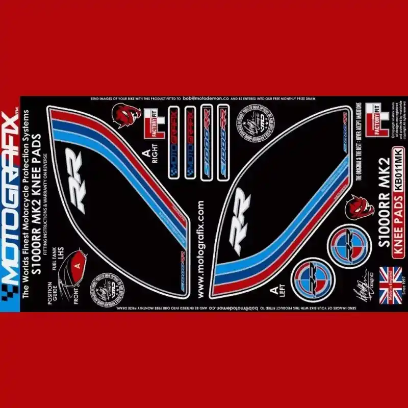 Motografix Tankschutz Knie Pads passend für BMW S 1000 RR 2015-2016 Garantierte Lieferung