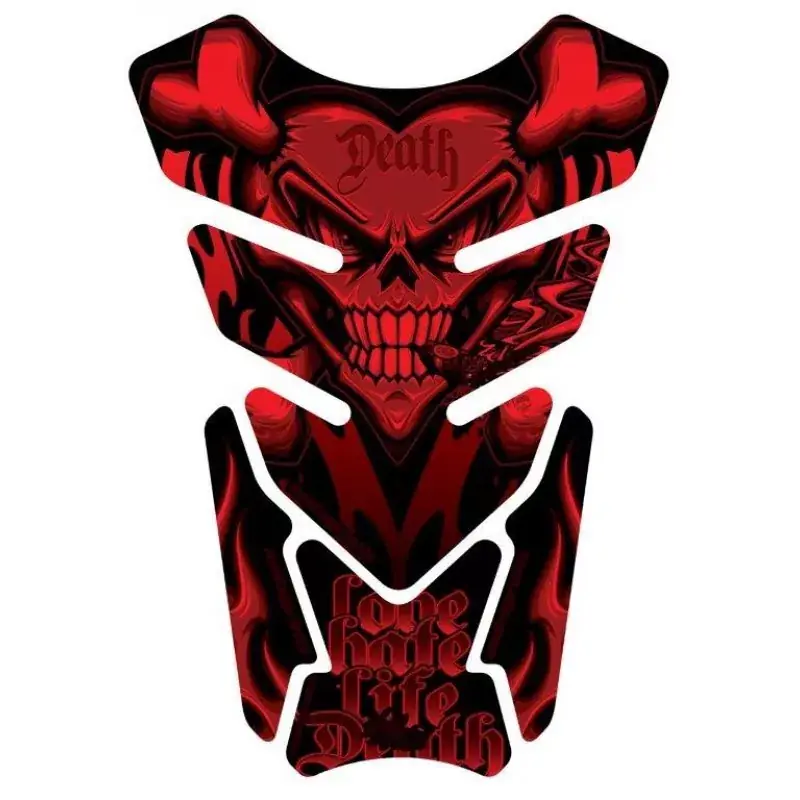 Motografix Smoking Sacred Heart Skull Rot 3D Gel Tankpad Protector Kracherpreis