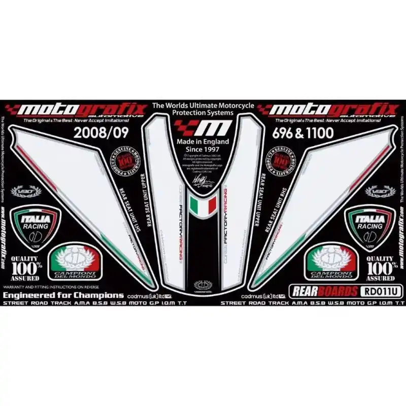 Motografix Steinschlagschutz hinten passend für Ducati Monster 696 / 796 / 1100 RD011U Highlight