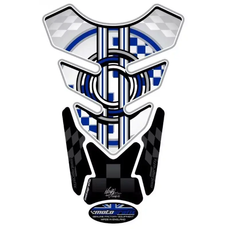 Motografix 3D Gel Tank Pad Blue/White passend für Universal Motorrad Begrenztes Angebot