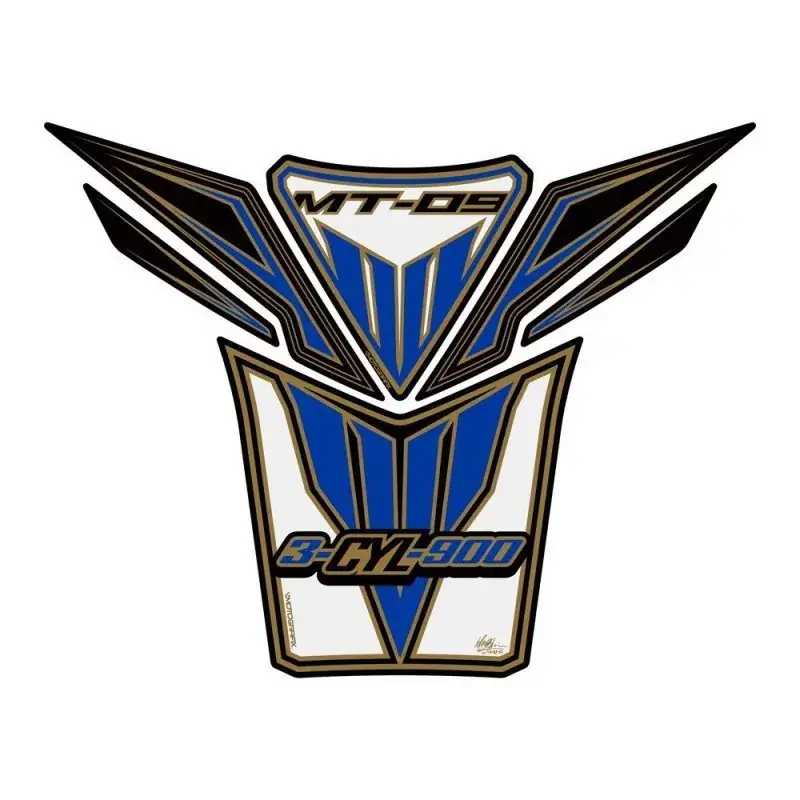 Super-Preis Motografix 3D Gel Tank Pad White/Blue passend für Yamaha MT-09