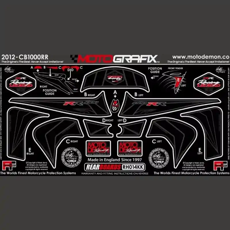 Neu Im Sortiment Motografix Steinschlagschutz hinten passend für Honda CBR 1000 RR 2012-2016