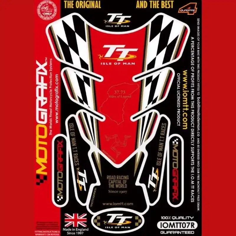 Motografix 3D Gel Tank Pad Protector IOMTT07R passend für zahlreiche Motorräder Letzte Chance
