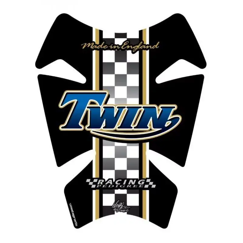 Motografix 3D Gel Tank Pad Protector Triumph Twin Style Black TT007B Zertifiziert