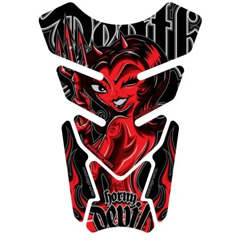 Jetzt Kaufen Motografix Horny Devil Black / Red 3D Gel Tank Pad Protector ST074KR