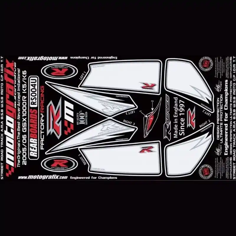 Motografix Steinschlagschutz hinten passend für Suzuki GSX-R 1000 2005-2006 Nur Für Kurze Zeit