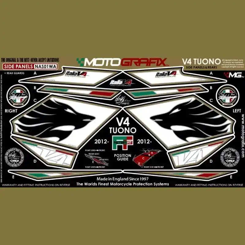 Motografix Steinschlagschutz hinten passend für Aprilia Tuono V4 2011-2014 Aktuell