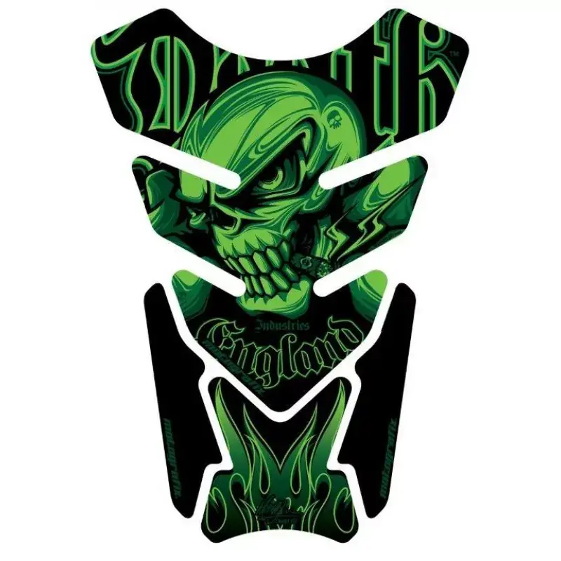 Begrenztes Angebot Motografix Death Skull Green 3D Gel Tankpad Protector