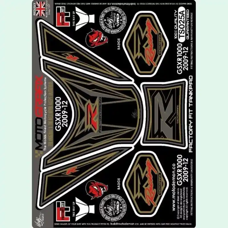 Kostenloser Versand Motografix 3D Gel Tank Pad passend für Suzuki GSX-R 1000