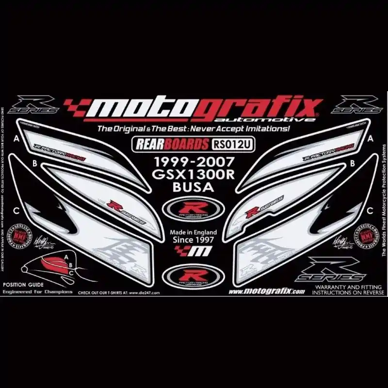 Neu Motografix Steinschlagschutz hinten passend für Suzuki GSX-R 1300 R Hayabusa 1999-2007