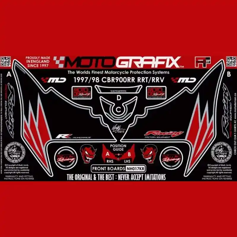 Motografix Steinschlagschutz passend für Honda CBR 900 RR 1996-1997 Neu Im Sortiment