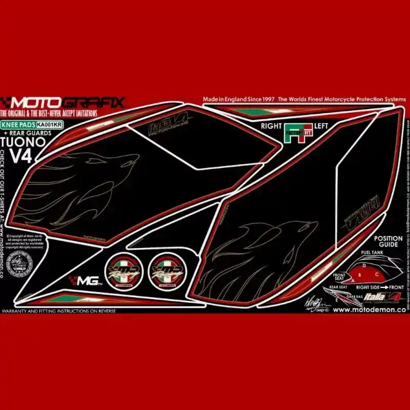 Heißes Angebot Motografix Tankschutz Knie Pads passend für Aprilia Tuono V4 2011-2014