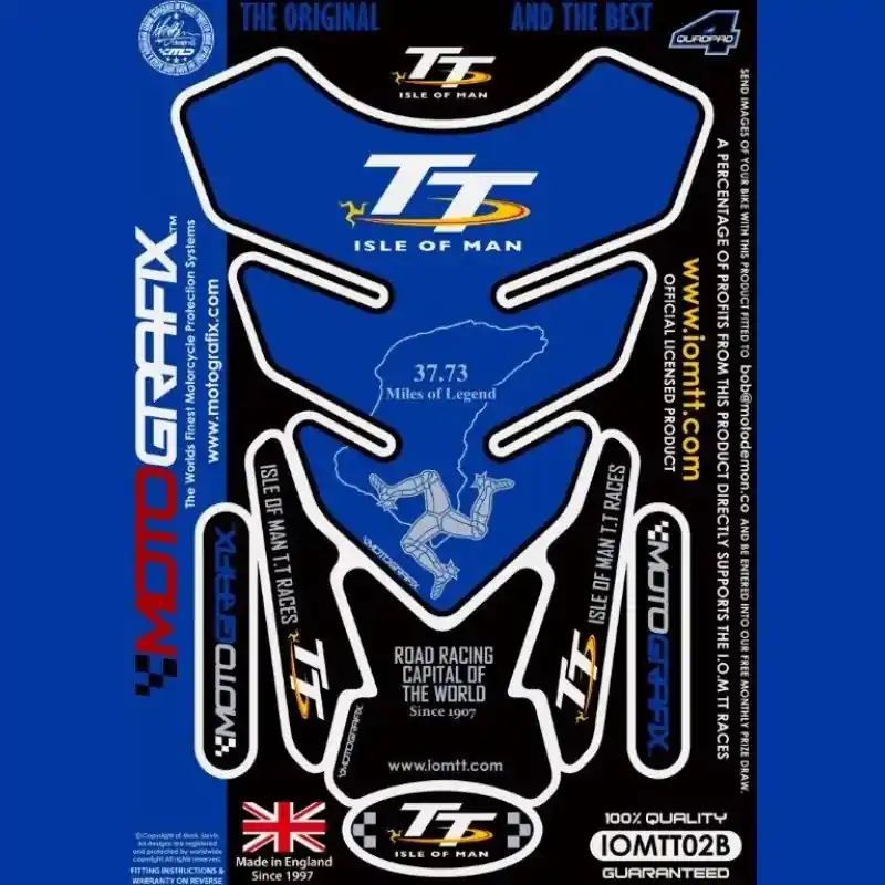 Kostenloser Rückversand Motografix Isle Of Man TT Races 3D Gel Tank Pad Protector IOMTT02B