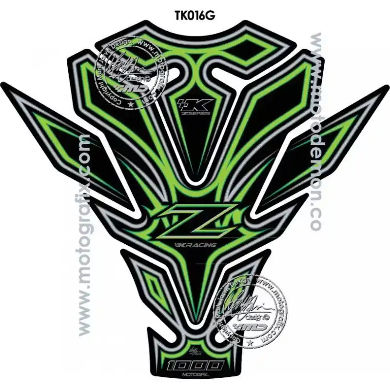 Meistverkauft Motografix Tank Pad TK016G passend für Kawasaki Z 1000 SX Green 3D Gel