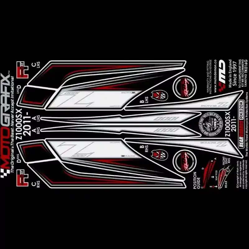 Motografix Steinschlagschutz hinten passend für Kawasaki Z 1000 SX 2011-2016 Echt