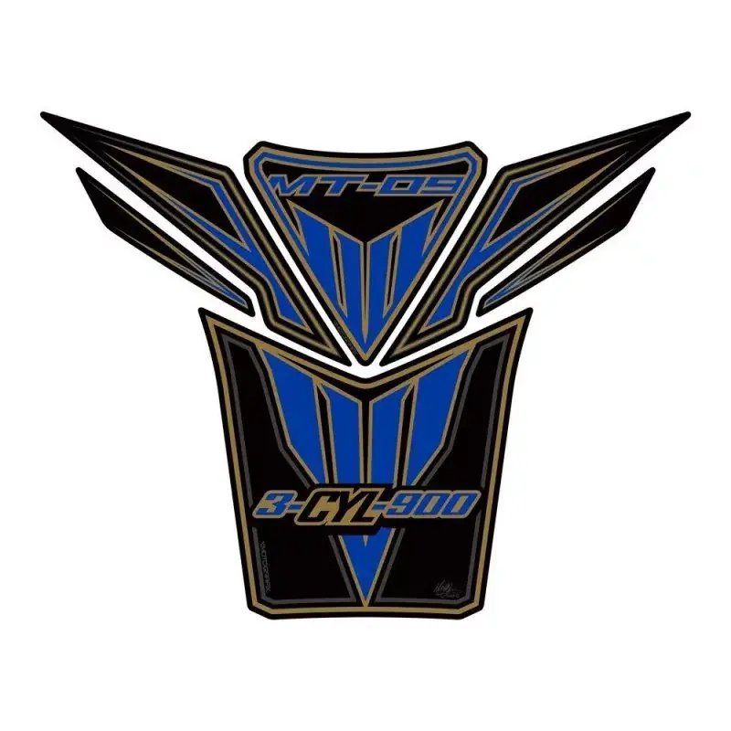 Markenware Motografix 3D Gel Tank Pad Black/Blue passend für Yamaha MT-09