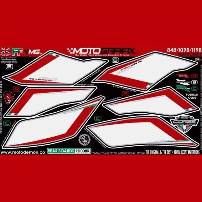 Motografix Steinschlagschutz hinten passend für Ducati 848 / 1098 / 1198 RD008R Preisknaller