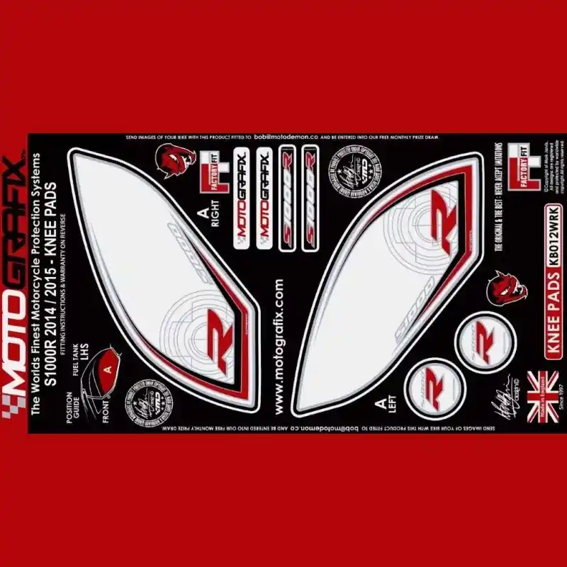Motografix Tankschutz Knie Pads passend für BMW S 1000 R 2014-2016 Zertifiziert